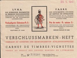 Verschlussmarken-Heft komplett 29.1.1941