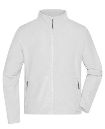 Full-Zipfleece Jacke JN044, weiss, James&Nicholson, XL