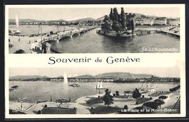 Genève, Ile J. J. Rousseau, La Rade et 