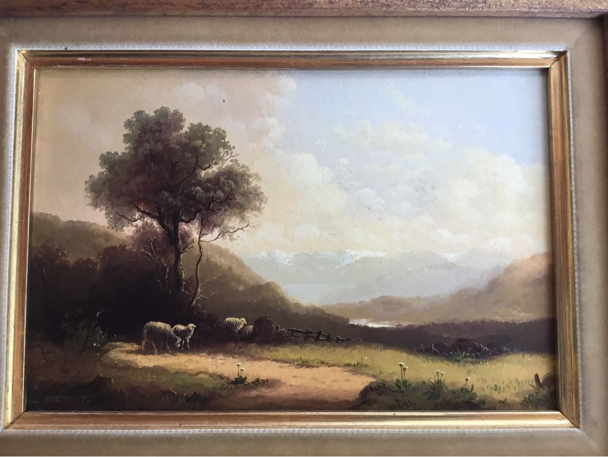 Dipinti: Älteres idyllisches Ölbild mit Schafen – Usato da St. Gallen venduto da chamilla