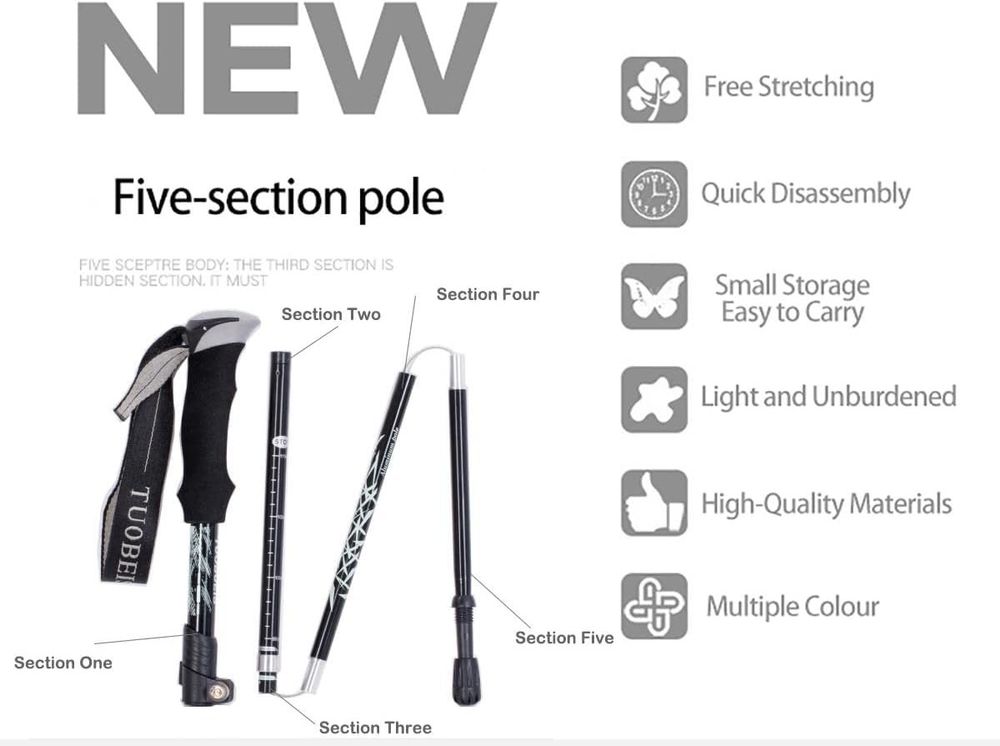 2 Stück Wanderstöcke Verstellbar 106.5-125cm - Leichte Trekkingstöcke Alu