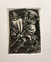 Ernst Barlach Original Holzschnitt "Mephistopheles, tanzend"