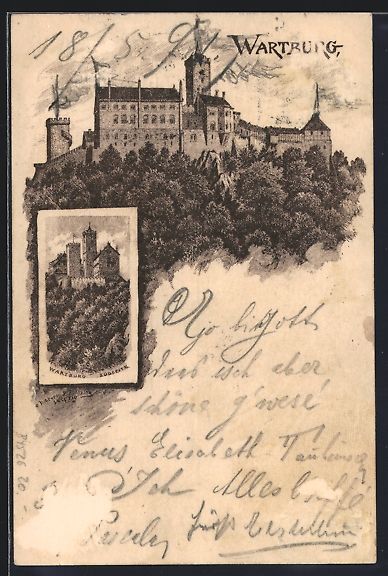 Cancelleria postale: Vorläufer-Lithographie Wartburg, 1891,  – Usato da Berlin venduto da bartko-reher
