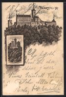 Vorläufer-Lithographie Wartburg, 1891, 