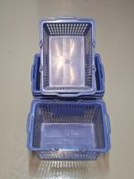 Lot de 5 paniers de magasin en plastique, bleu, occasion