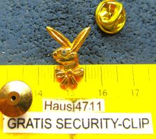 PLAYBOY HÄSLI BUNNY SCHMUCK-PIN GOLDIG MIT SECUITY-CLIP