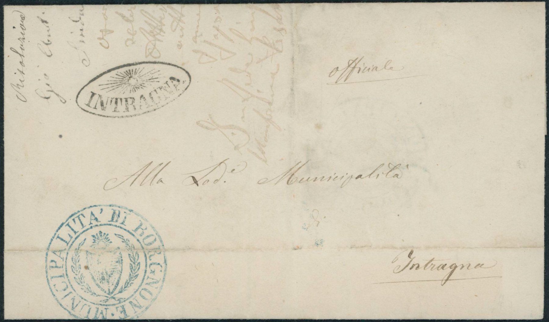 Alle Briefmarken: TI Intragna - Strahlenstempel - Brief – Gebraucht aus Schindellegi von leecollect