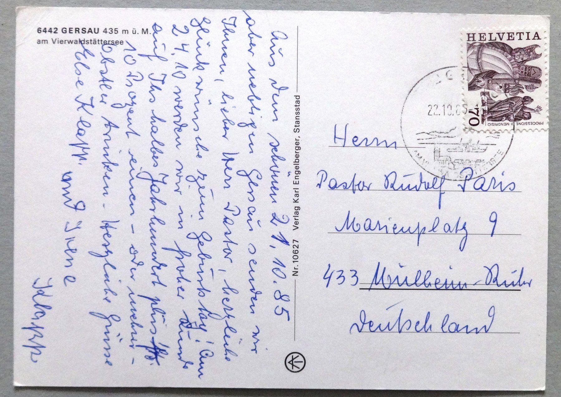 Cartoline postali: Gersau am Vierwaldstättersee – Usato da Fétigny venduto da Billy2miny 1