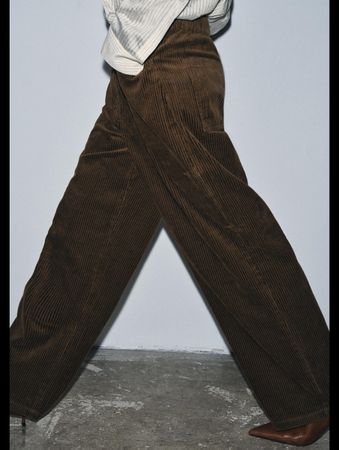 Wide leg corduroy trousers