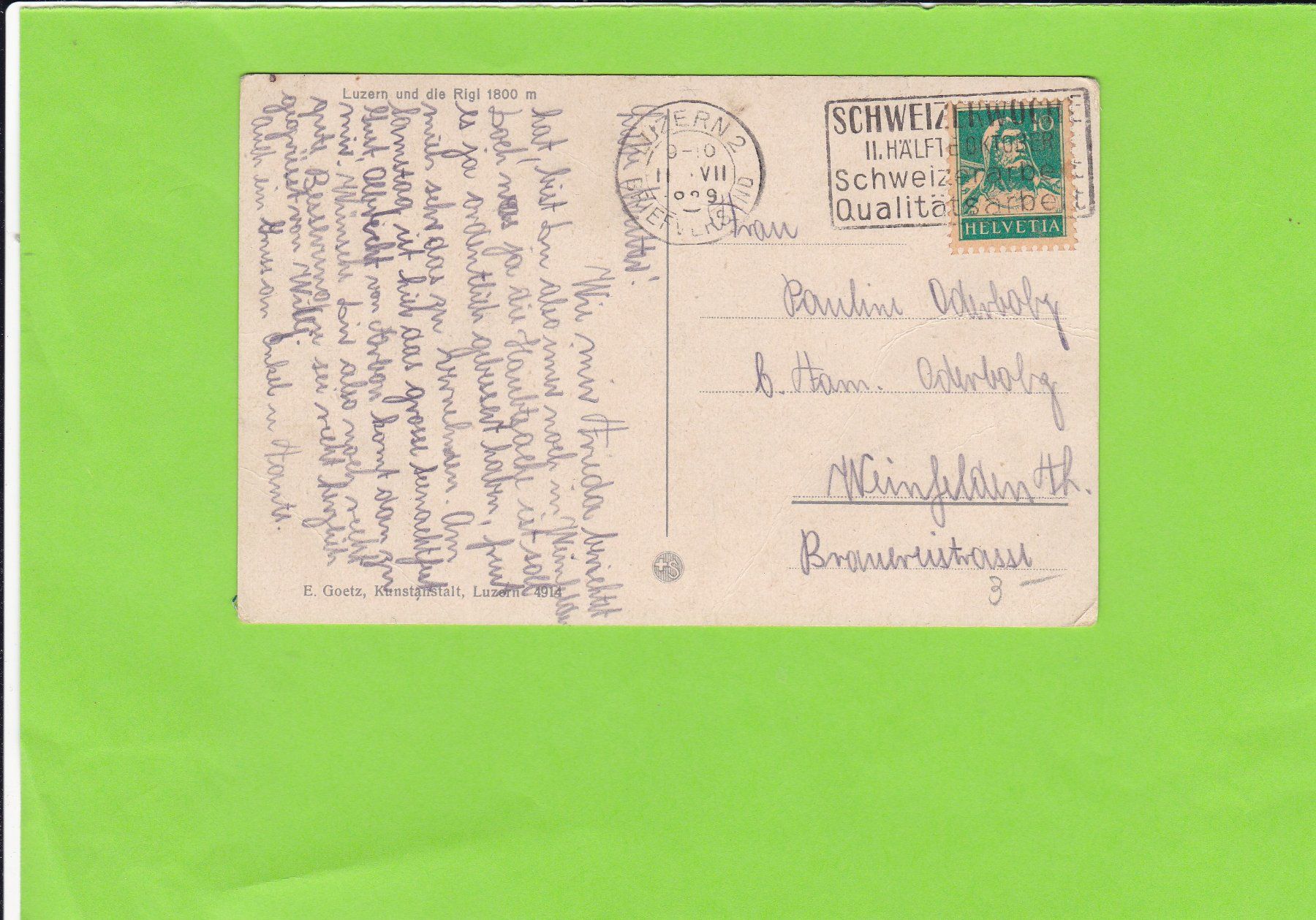 Cartoline postali: Luzern und die Rigi – Usato da St. Peterzell venduto da neckertal 1