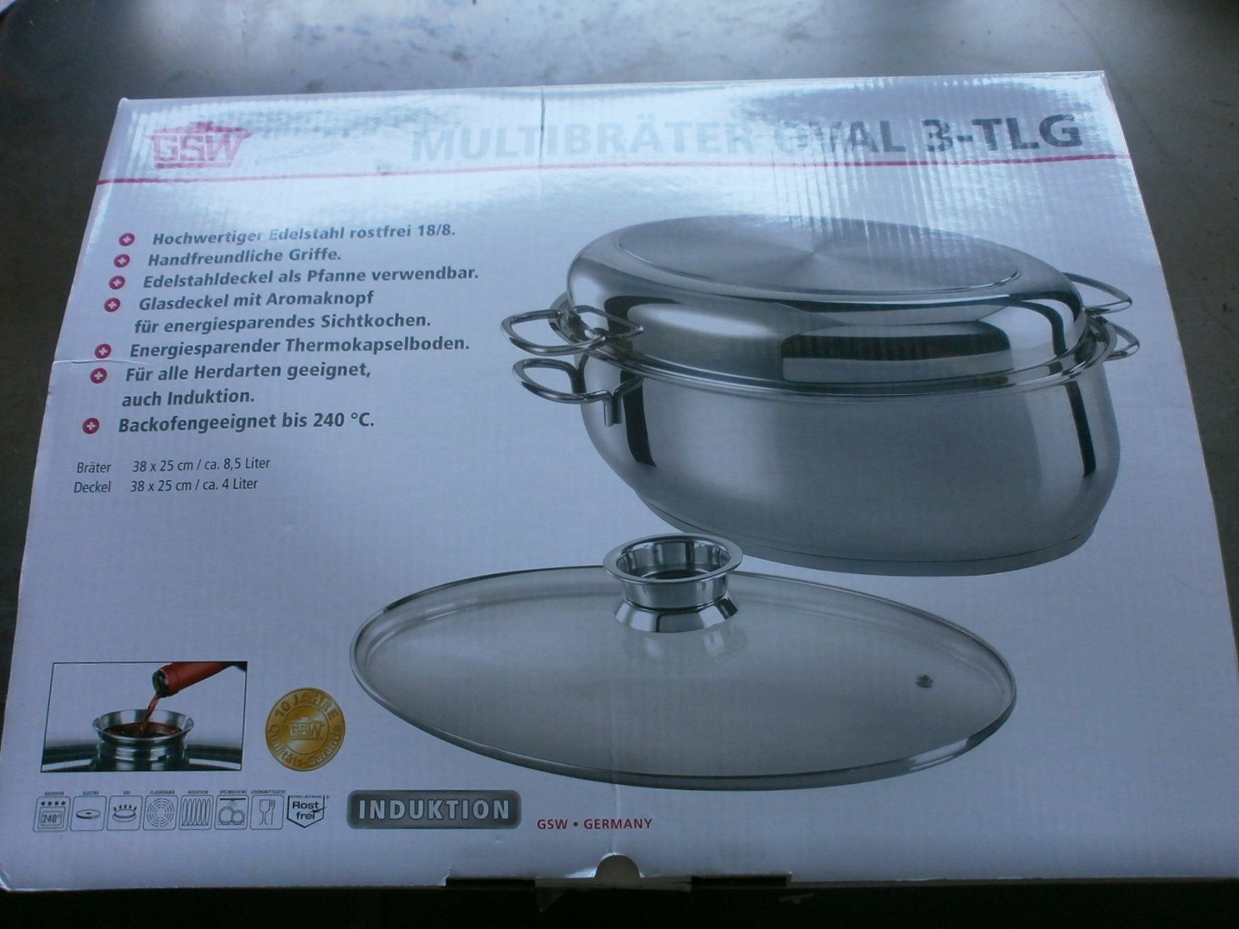 Pfannen: Multi Bräter Edelstahl 3in1 oval 38cm – Neu (gemäss Beschreibung) aus Rosshäusern von nerr99 2