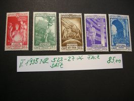 1935, Nr 523-527, POSTFRISCH* FALZ, SATZ, NATIONALMILIZ