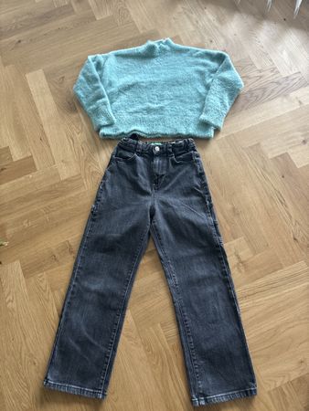 Set aus Jeanshose und Pullover von Benetton, Grösse 140