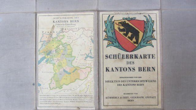 Cartine & Atlanti: SCHÜLER-KARTE DES KANTONS BERN 1950 – Usato da Krattigen venduto da markus63