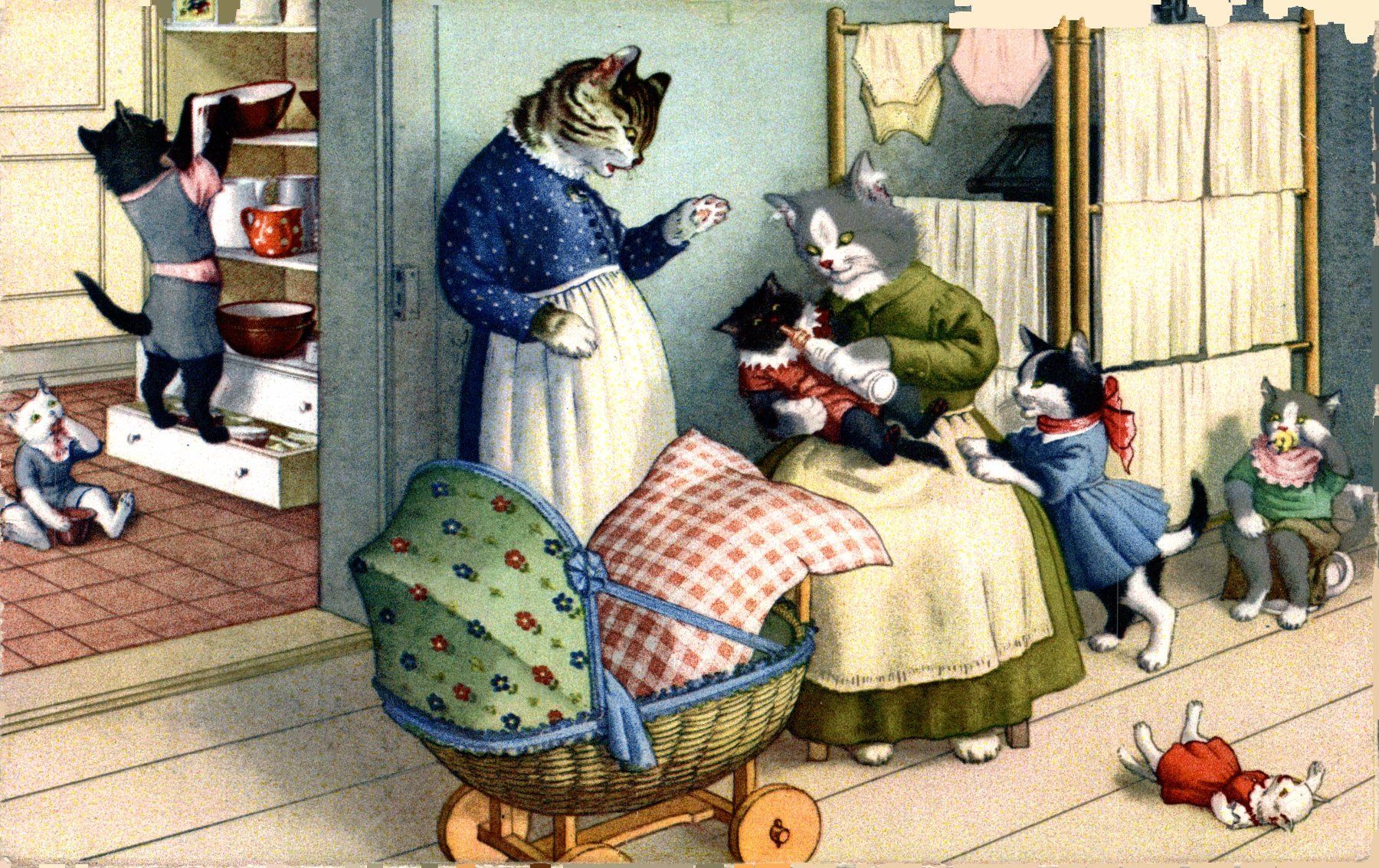 Ansichtskarten: 9 Katzenkarten – Gebraucht aus Bronschhofen von Astore 2