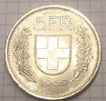 5 fr Svizzera 1969