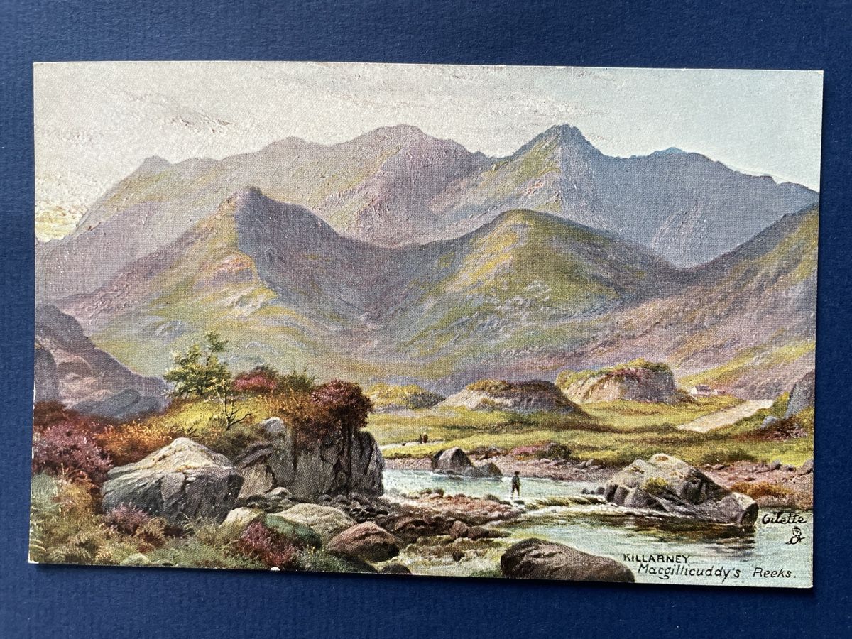 Cartoline postali: Alte Ansichtskarte Killarney Macgillicuddy's Reeks Irland – Usato da Neuhausen am Rheinfall venduto da Arielle55