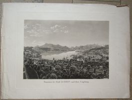 Luzern Panorama 3 Aquatintas von Franz Schmied 1830 selten
