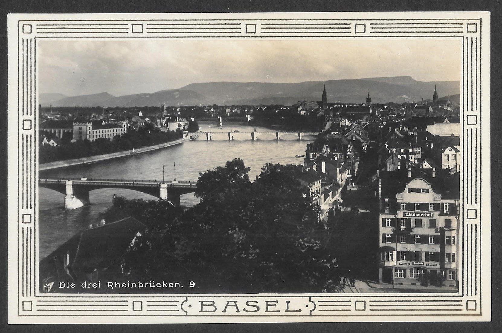 Cartoline postali: Basel die drei Rheinbrücken – Usato da Olten venduto da clotaldi
