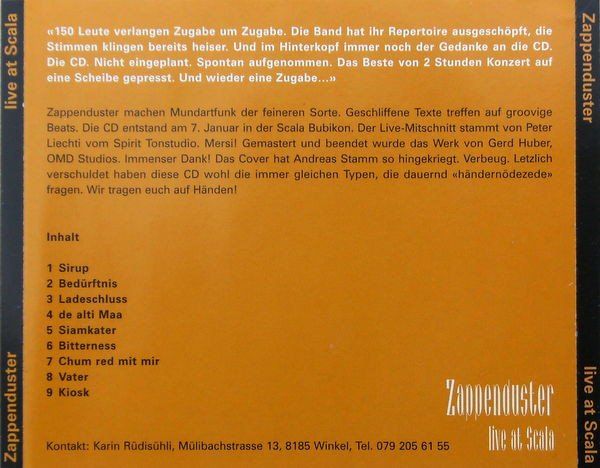 CDs: Zappenduster – Live At Scala – Gebraucht aus St.Gallen von jalamusic 1