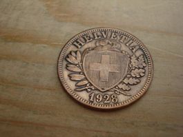 (D1) Départ 1 CHF 2 Rappen 1928