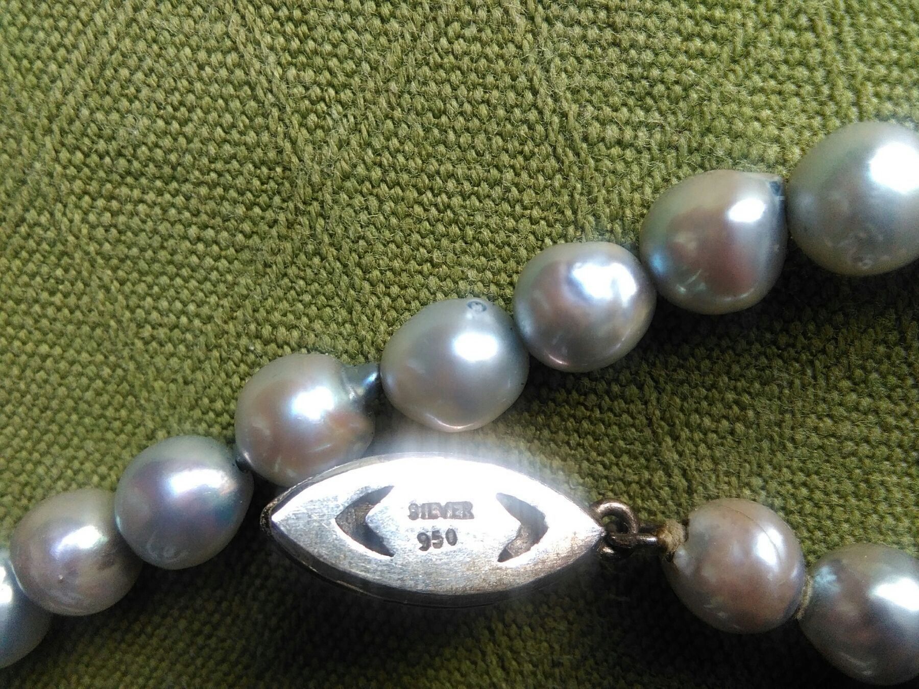 Perle (finte): Perlen-Collier mit Ohrringe, 950 Silber – Usato da Neuenhof venduto da elRey123 3