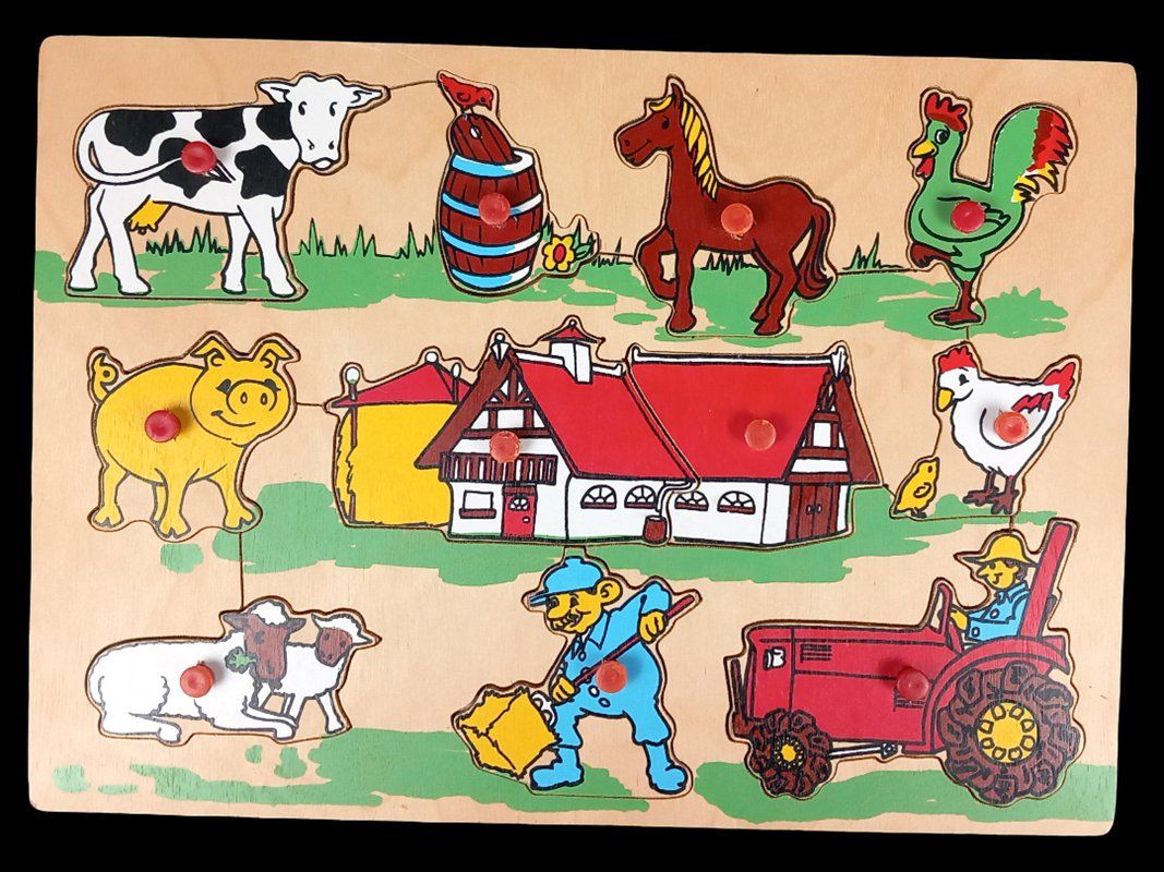 Eichhorn Puzzle: Holz-Steckpuzzle Bauernhof – Usato da Hünenberg venduto da Restwert_Zug