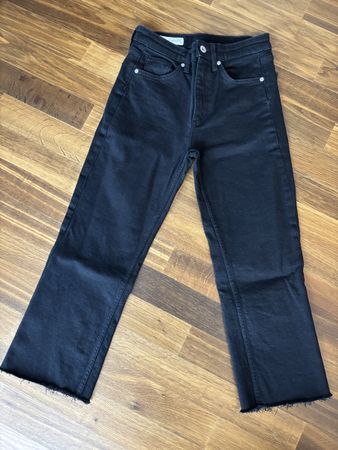 Jeans Cropped Flare high waist Schwarz - Zara
