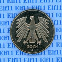 DEM___5.00 2001A stgl aus Münzsatz 5 Deutsche Mark