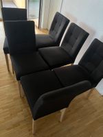 6 Esszimmerstühle  schwarz Stoff guter Zustand