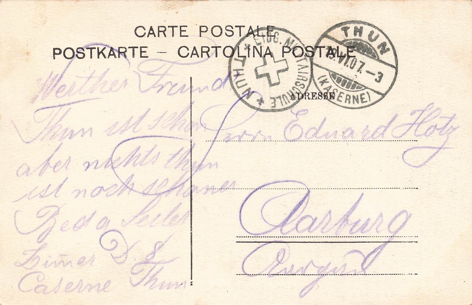 Cartoline postali: Oberhofen das schloss – Usato da Biasca venduto da Blenio71 1