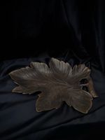 Decorative leaf tray metal brown 
