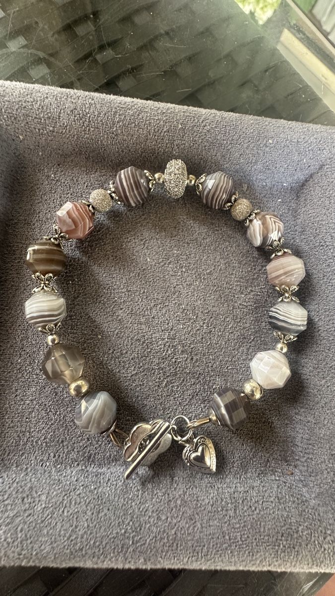 Armbänder & -reifen: Armband mit Achat Botswana Perlen – Neu und originalverpackt aus Kriens von Hortensie6 4