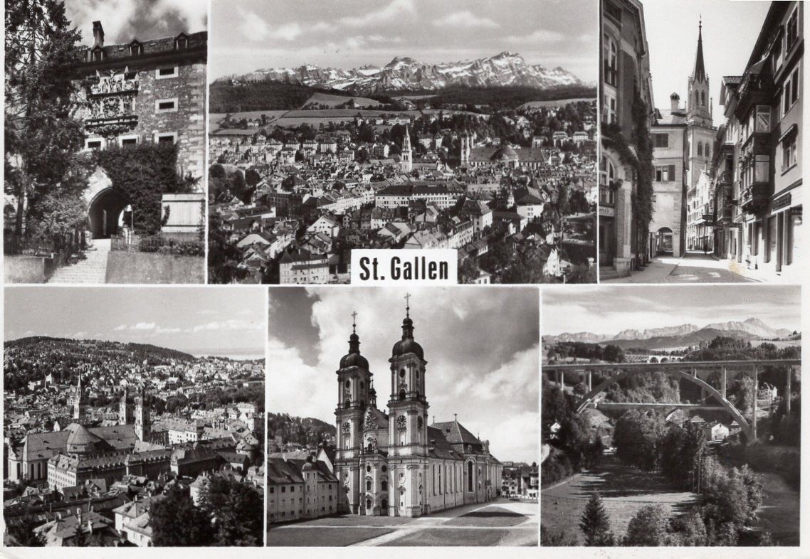 Ansichtskarten: St. Gallen 6 Bild Karte 1956 – Gebraucht aus St. Gallen von Epu