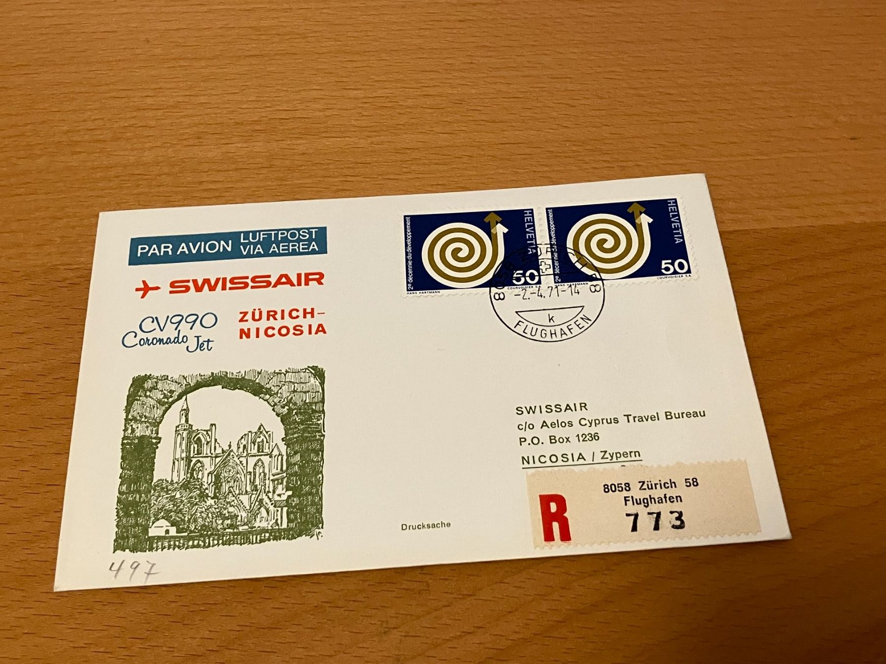Alle Briefmarken: Swissair Einschreiben – Gebraucht aus Koblenz von mar_c2pj