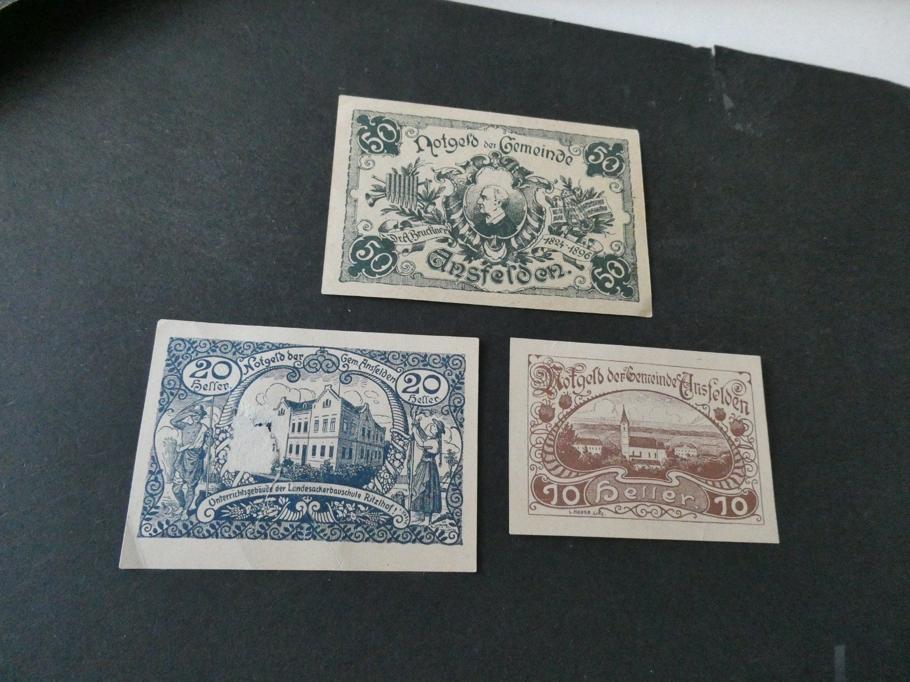 Banknoten: Oesterreich, Ansfelden  - Notgeldscheine – Gebraucht aus Hinterforst von Rohusri
