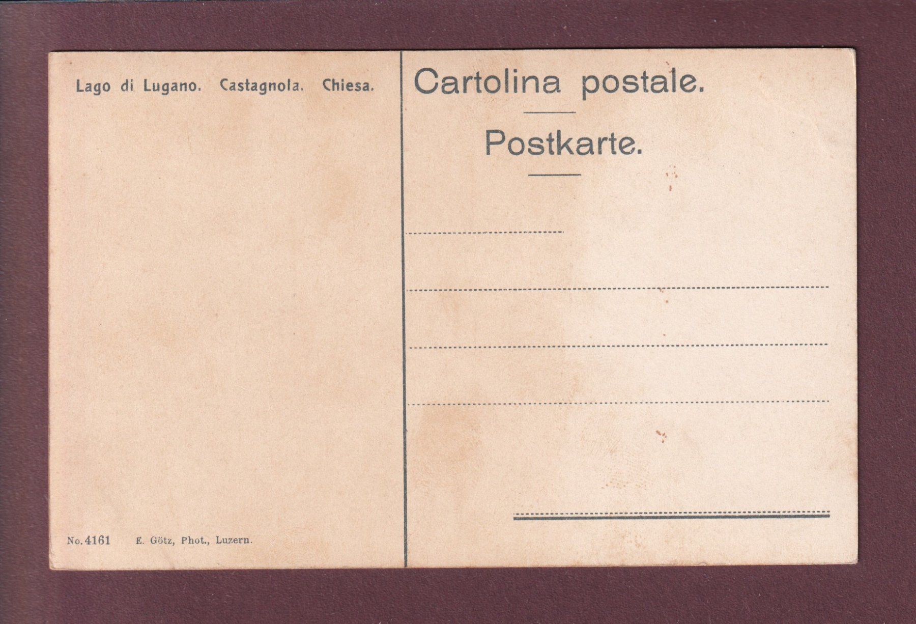 Cartoline postali: CASTAGNOLA - Chiesa – Usato da Pully venduto da nicecards 1