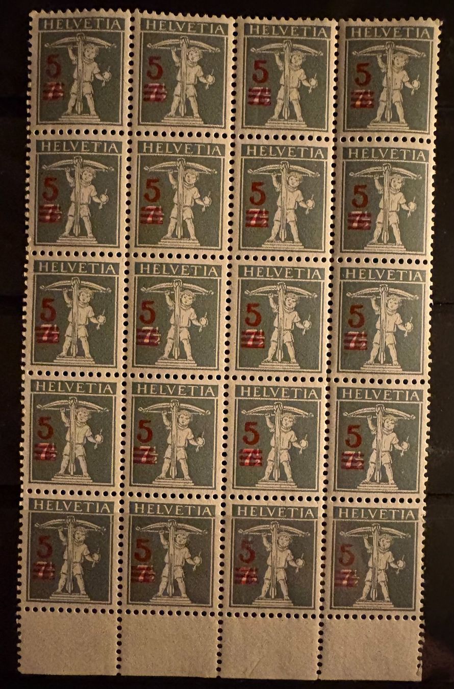 Alle Briefmarken: 20ER BOGEN TELL SOHN – Gebraucht aus Ostermundigen von crazy-horse-1840