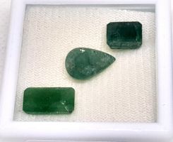 3x émeraudes Zambie 10.44 ct - CERTIFICAT 729.- Fr