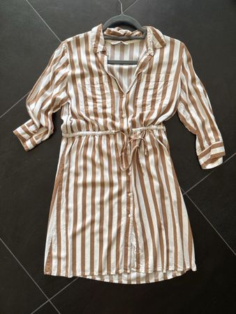 Kleid ONLY gestreift braun-weiss Gr 34 guter Zustand