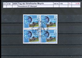 2005 "Tag der Briefmarke Meyrin", Viererblock, ET - Stempel