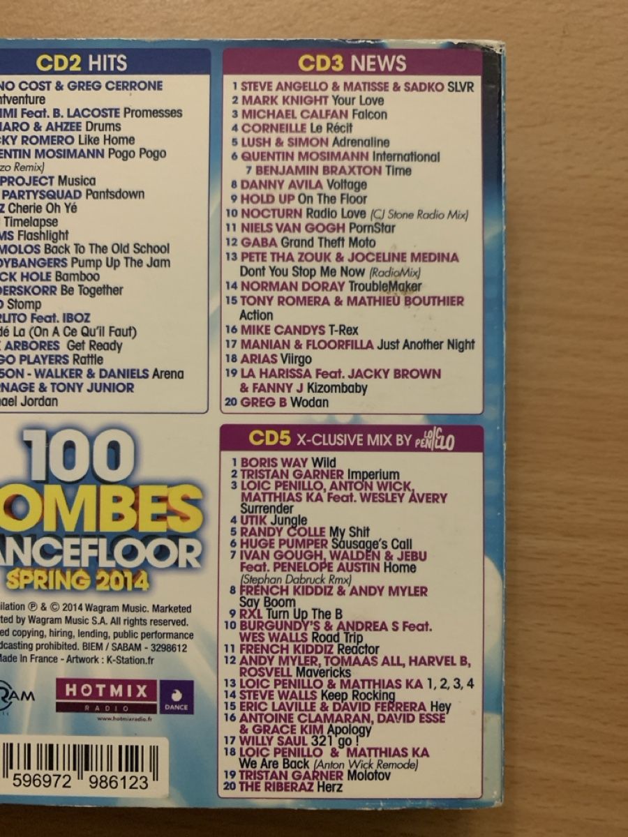 CD: Compilation CD 100 Bombes Dancefloor Spring 2014 5 CD – Usato da Salavaux venduto da Lune_Diurne 3