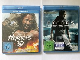 2 Blu-ray Filme Hercules 3D und Exodus Götter und Könige