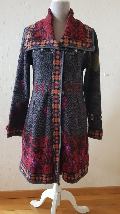 Manteau Desigual Taille 38 (36/38) Noir Et Blanc - Occasion TBE