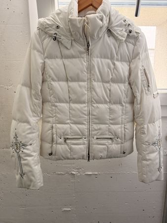 Bogner Daunenjacke weiss mit Kapuze guter Zustand