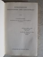 altes Buch: Europäische Philosophie der Gegenwart 1947