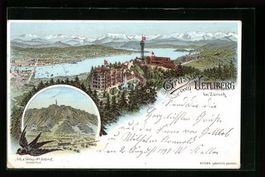 Litho Zürich, Ütliberg mit Hotels, Vog