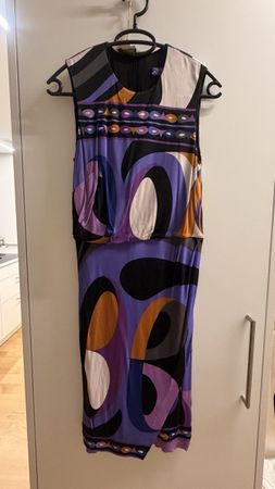 Pucci Kleid ärmellos gemustert lila schwarz gebraucht