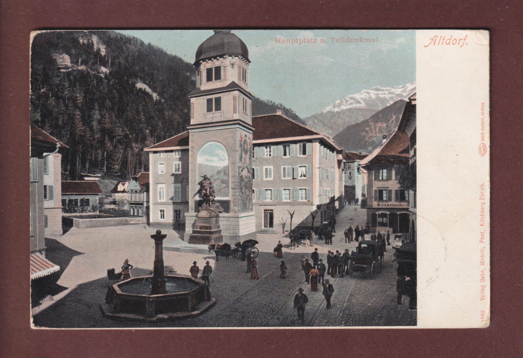 Cartoline postali: ALTDORF - Hauptplatz - 1904 – Usato da Pully venduto da nicecards