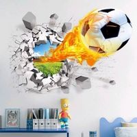 Stickers Football Ballon Feu 50 x 70 cm